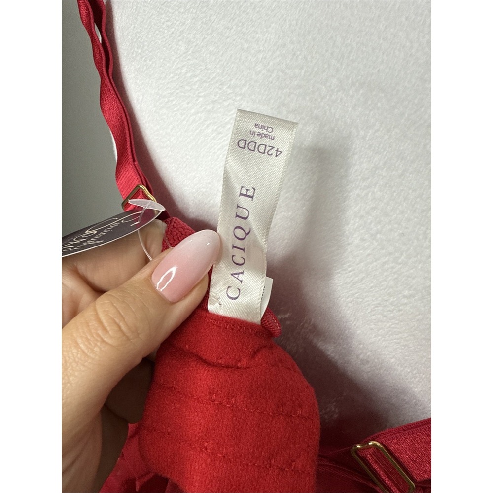 Cacique Lingerie Set 42DDD Red Sexy Baby Doll Nightie Gown G String‎ Plus NEW - Picture 11 of 13